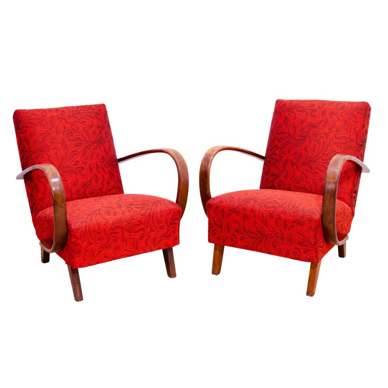 Pair of vintage bentwood armchairs by Jindřich Halabala, Czechoslovakia 1950