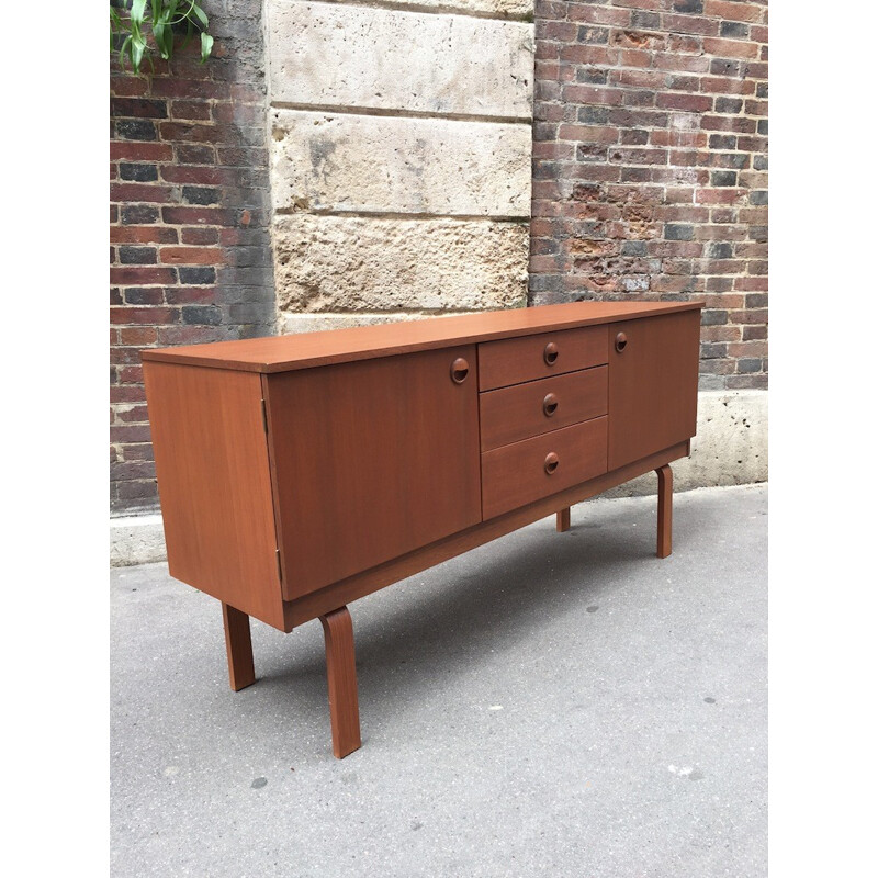 Vintage teak sideboard with three drawers - 1960s