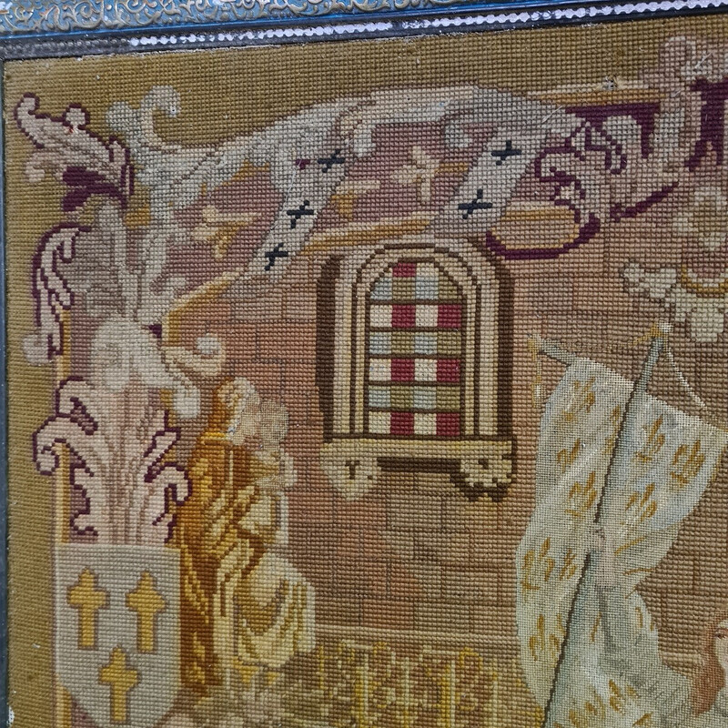 Tapis vintage représentant Jeanne d'Arc, France 1800