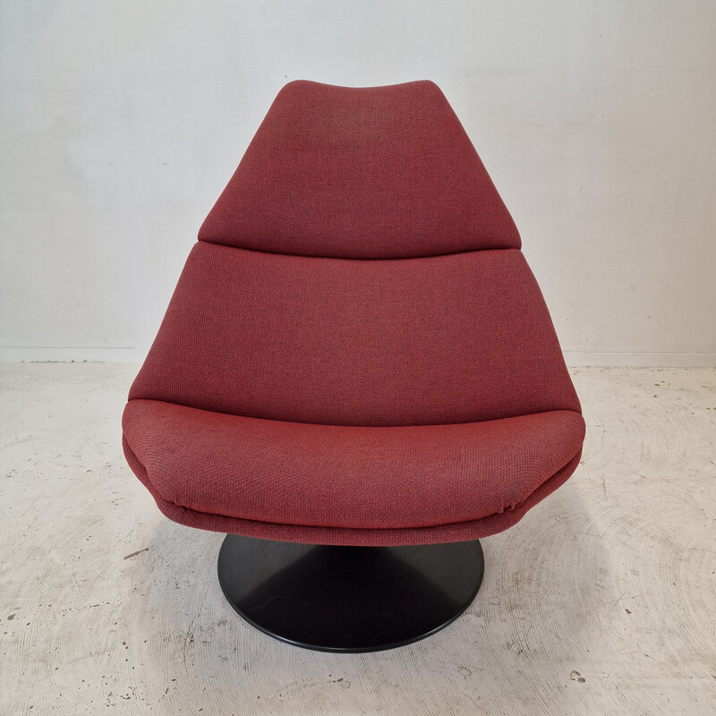 Fauteuil vintage F510 en bois et métal par Geoffrey Harcourt pour Artifort, 1970