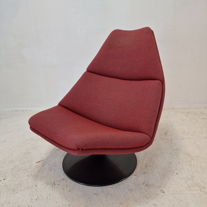 Vintage F510 armchair in wood and metal by Geoffrey Harcourt for Artifort, 1970