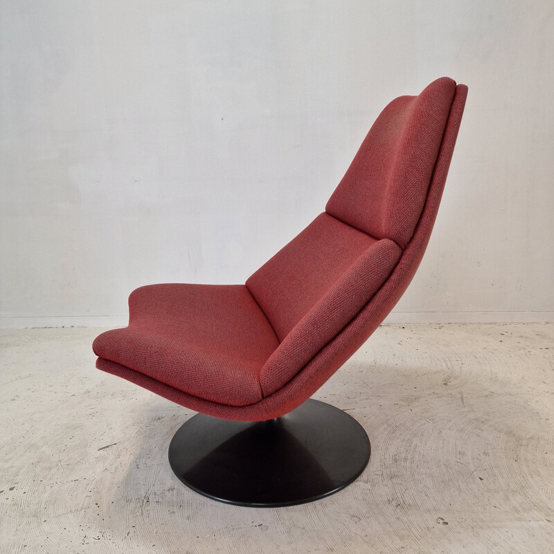 Vintage F510 armchair in wood and metal by Geoffrey Harcourt for Artifort, 1970