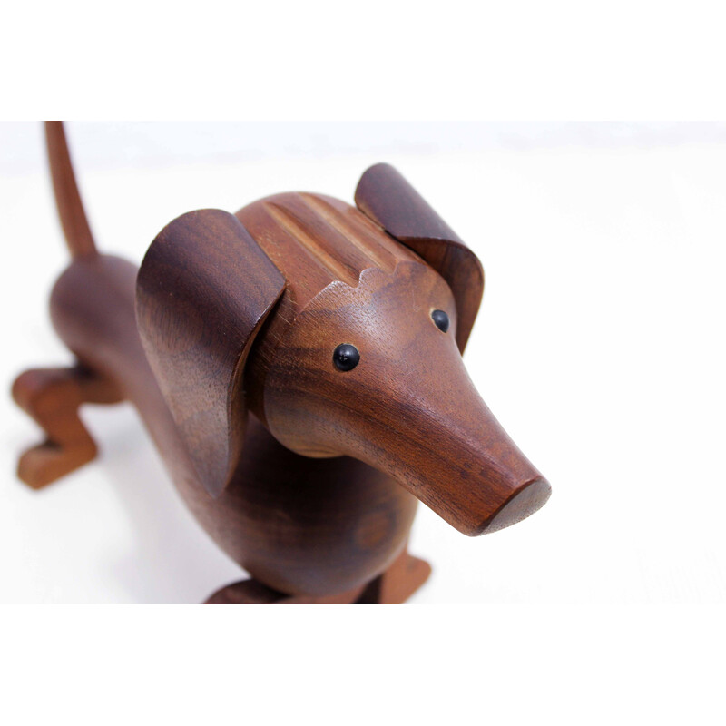 Vintage solid teak dachshund by Kay Bojesen for Rosendhal, 1950