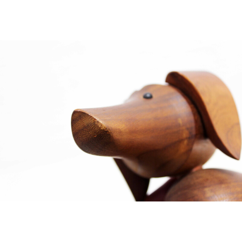 Vintage solid teak dachshund by Kay Bojesen for Rosendhal, 1950