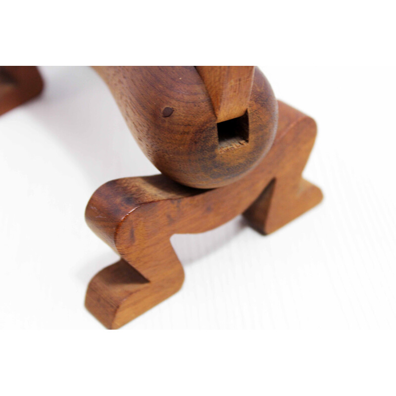 Vintage solid teak dachshund by Kay Bojesen for Rosendhal, 1950