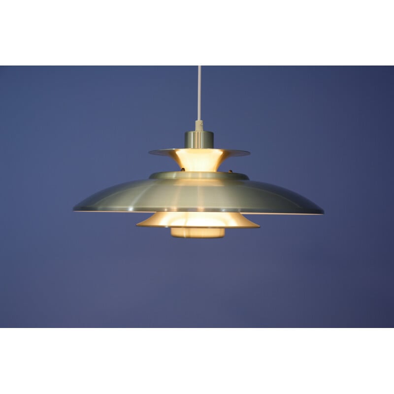 Mid-Century danish pendant lamp in brass-coated aluminium - 1960s