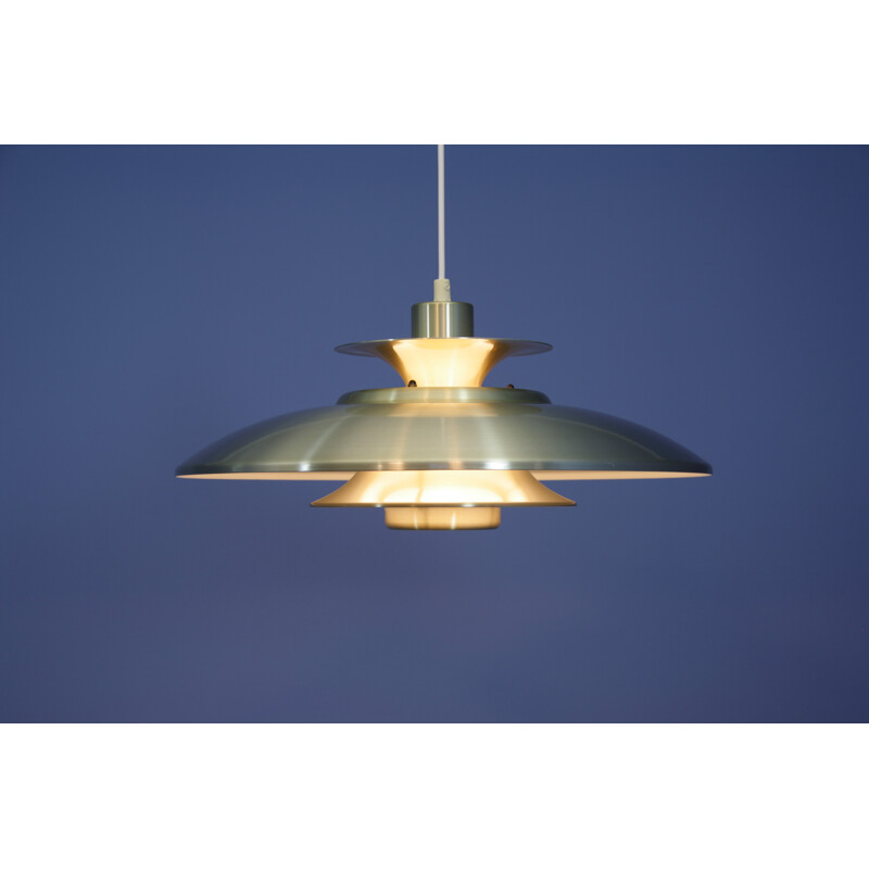 Mid-Century danish pendant lamp in brass-coated aluminium - 1960s