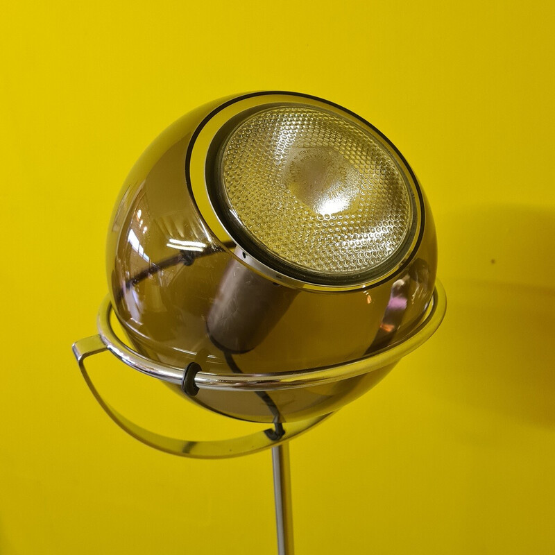 Vintage smoked glass floor lamp by Frank Ligtelijn for Raak, 1960