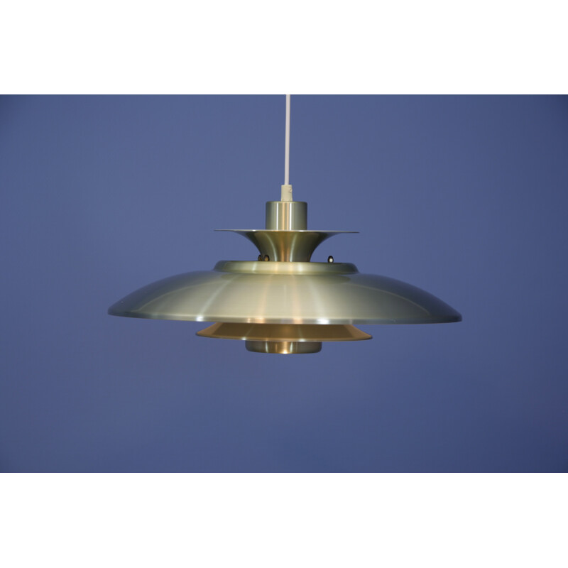Mid-Century danish pendant lamp in brass-coated aluminium - 1960s