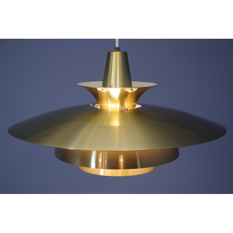 Mid-Century danish pendant in brass-coated aluminium - 1960s