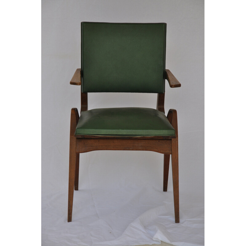 Set of 4 oakwood armchairs, Carlo di CARLI - 1950s