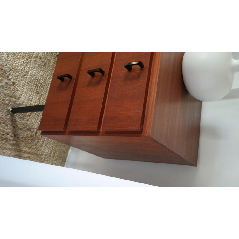 Vintage dark teak dressing table chest of drawers with 6 drawers, Denmark