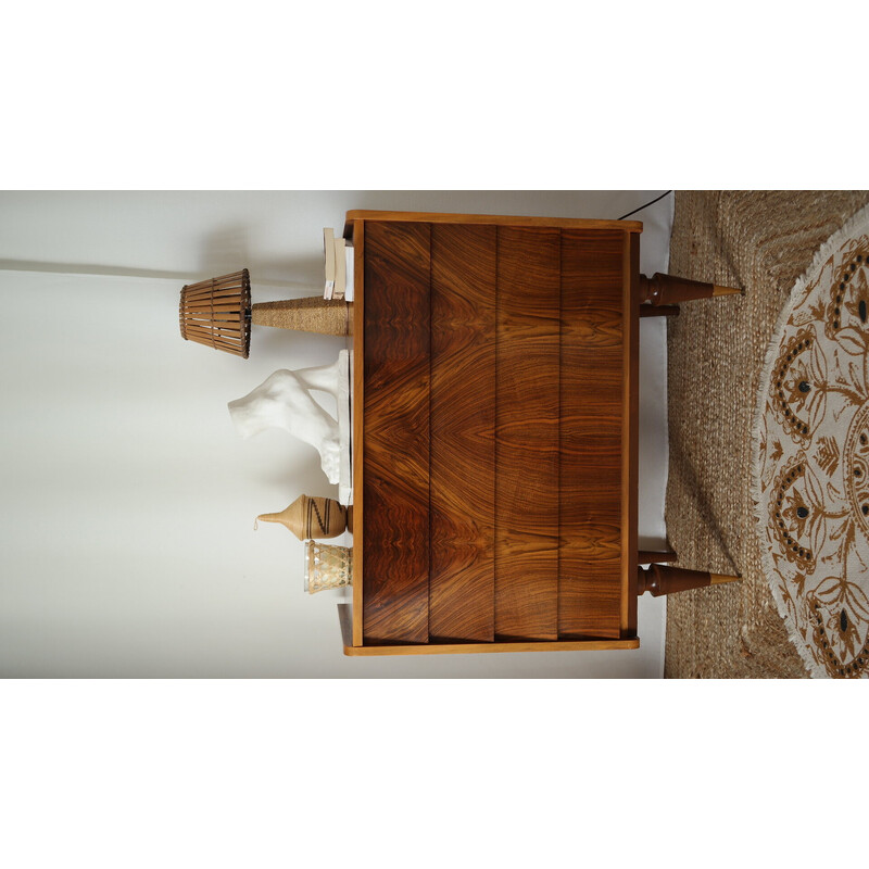 Vintage chest of drawers in walnut veneer, 1960