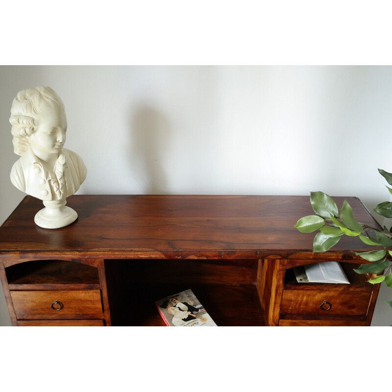 Vintage tiered desk in old solid walnut
