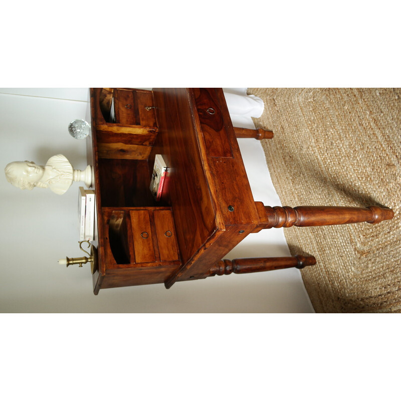 Vintage tiered desk in old solid walnut