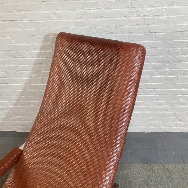 Vintage-Sessel aus geflochtenem Leder und verchromtem Metall von Ralph Lauren, 1999