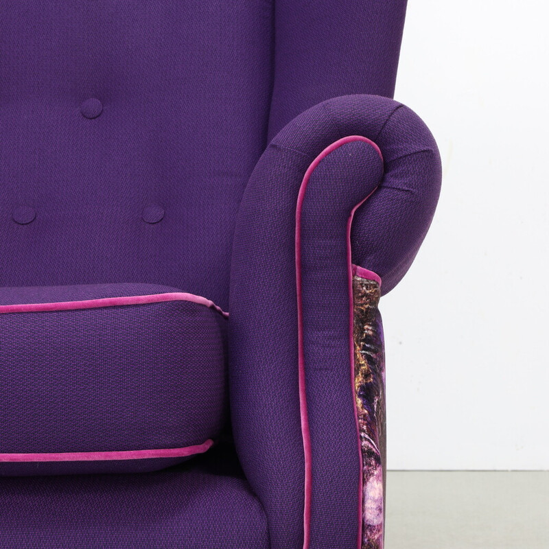 Vintage wool wingback armchair for Jab Anstoetz