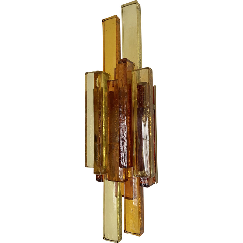 Vintage glass and metal wall lamp by Svend Aage Holm Sorensen, Denmark