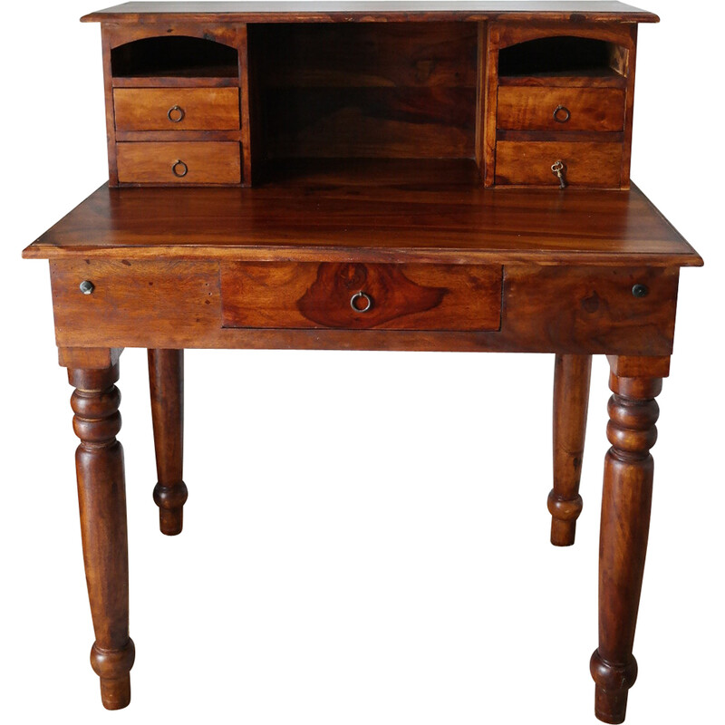 Vintage tiered desk in old solid walnut