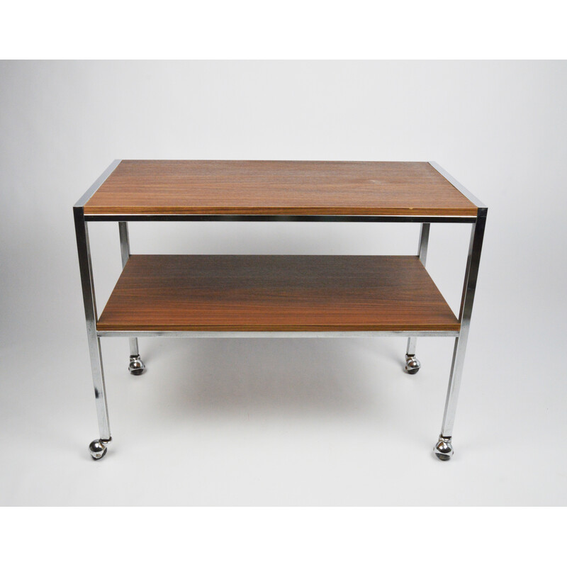 Vintage mobile table with shelf, 1970