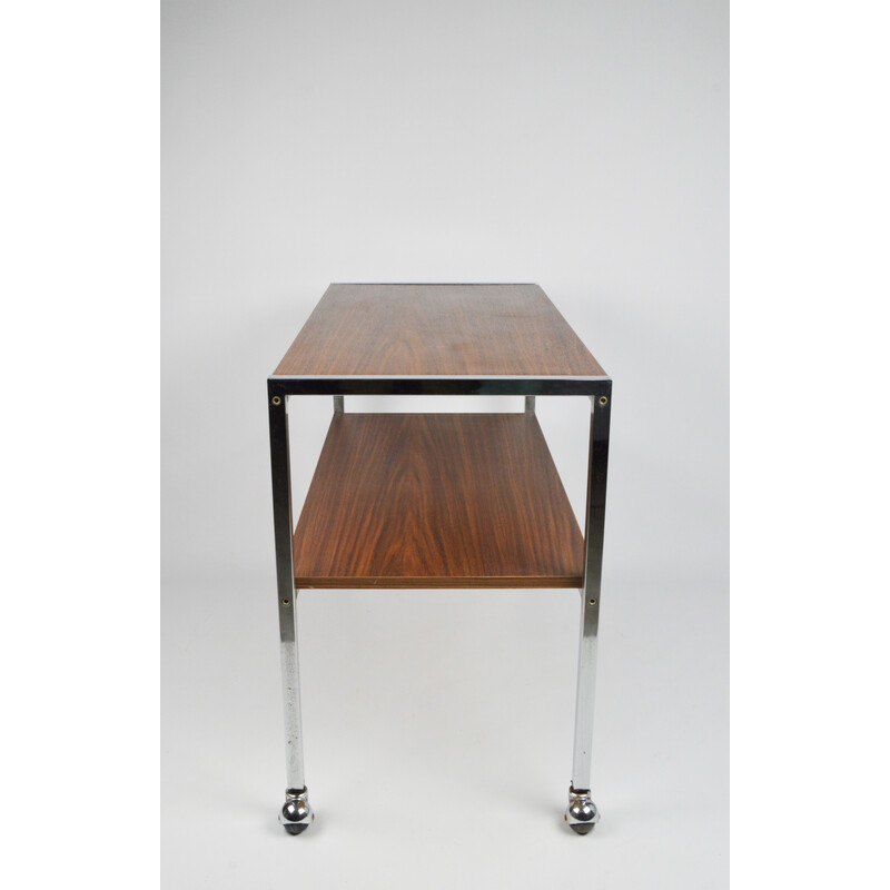 Table vintage mobile avec étagère, 1970