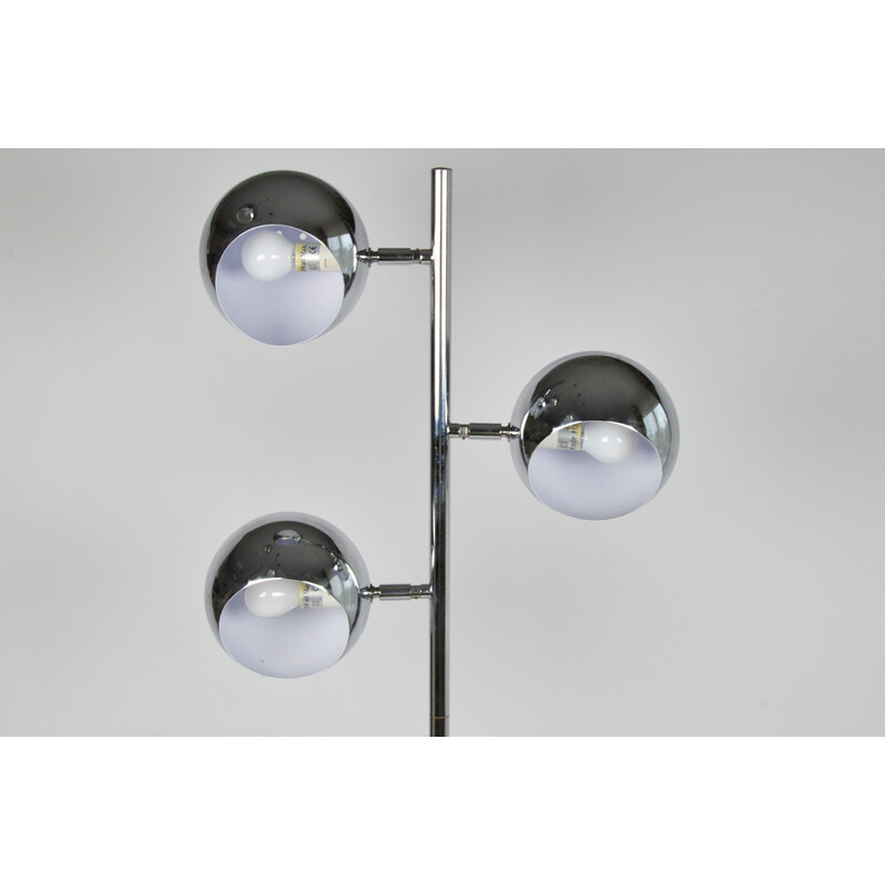 Vintage Space Age floor lamp in chrome steel, 1980