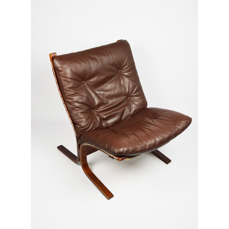 Vintage Siesta armchair in bentwood and leather by Ingmar Relling for Westnofa, Norway 1960