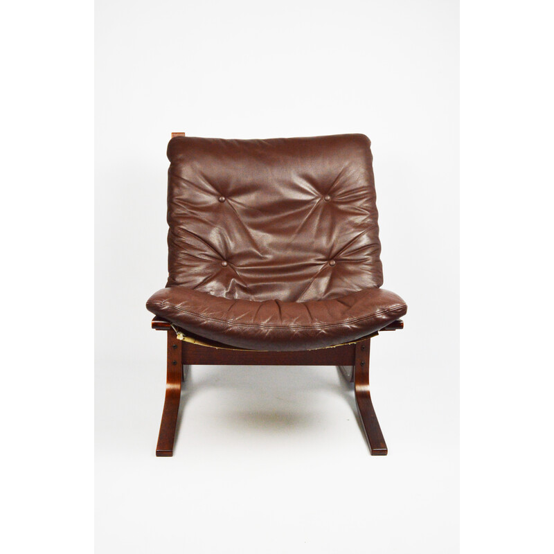 Vintage Siesta armchair in bentwood and leather by Ingmar Relling for Westnofa, Norway 1960