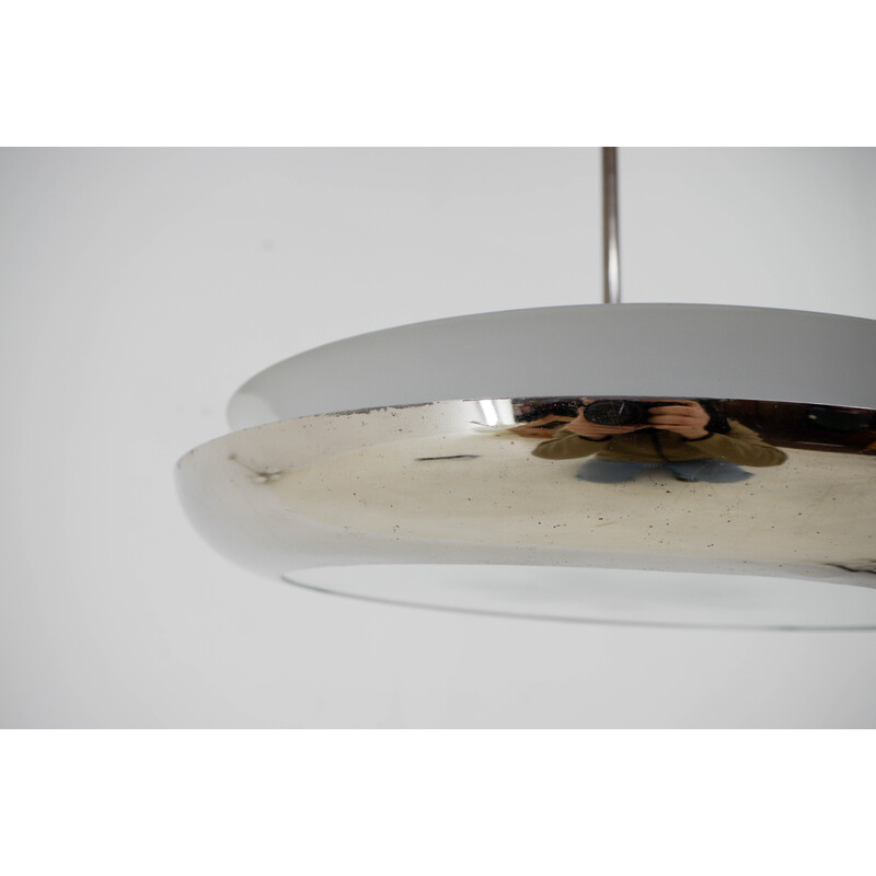 Vintage Bauhaus ufo nickel chandelier, 1930