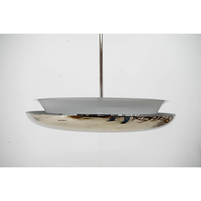 Vintage Bauhaus ufo nickel chandelier, 1930