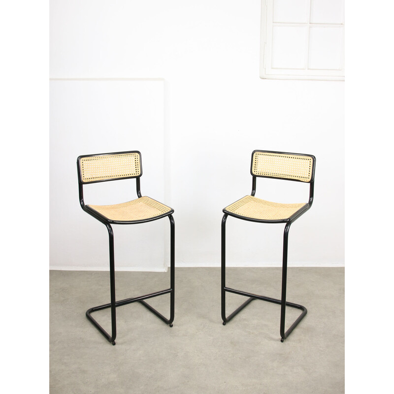 Pair of vintage Cesca bar chairs by Marcel Breuer