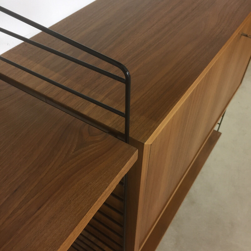 Swedish walnut wall unit by Nisse Strinning for String - 1960s