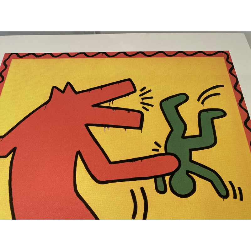 Vintage screenprint by Keith Haring, 1990