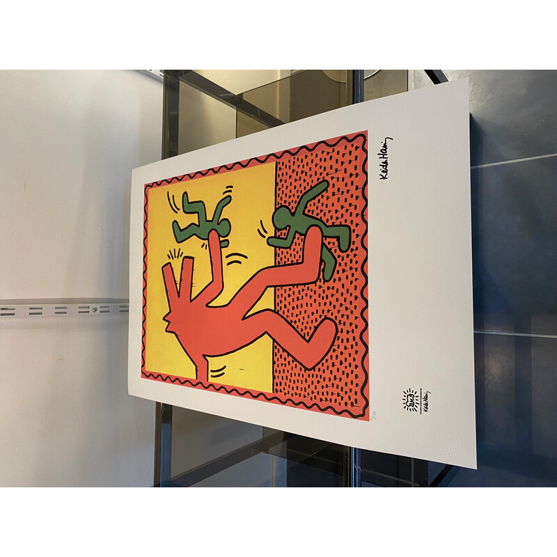 Vintage screenprint by Keith Haring, 1990