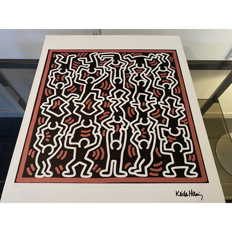 Vintage screenprint by Keith Haring, 1990