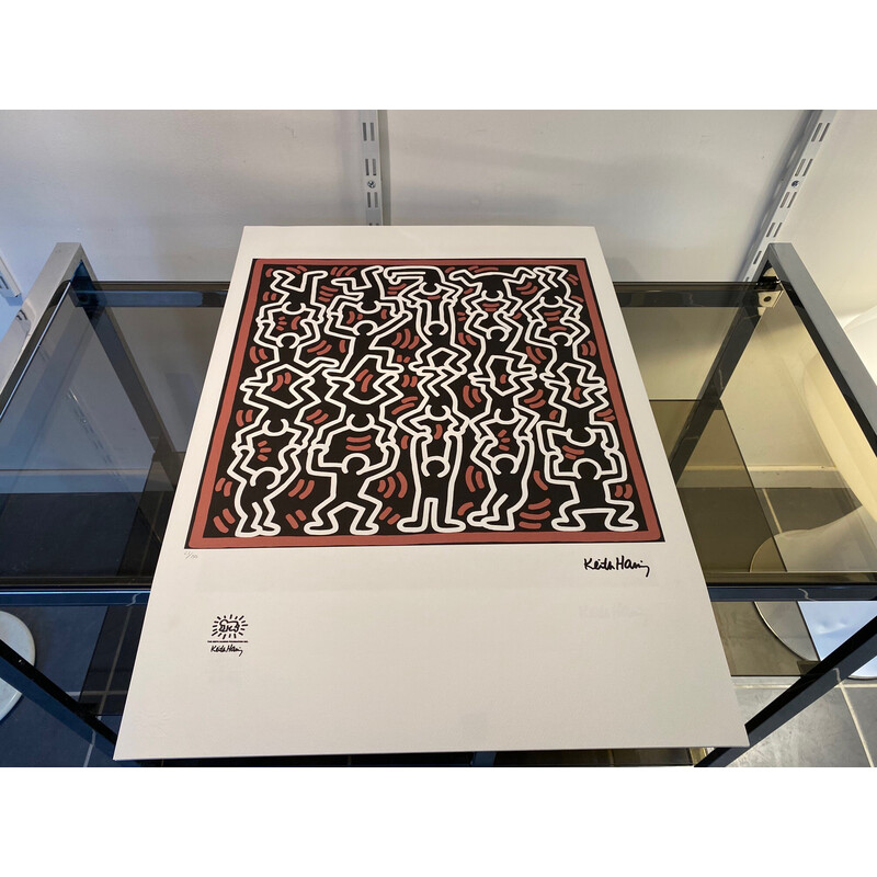 Vintage screenprint by Keith Haring, 1990