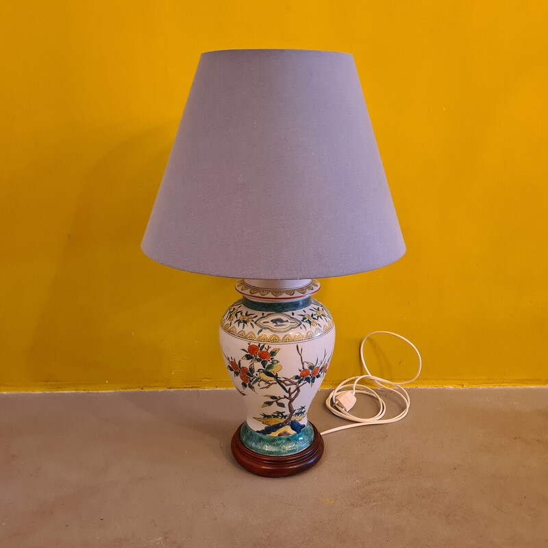 Vintage Chinese porcelain vase table lamp, 1990
