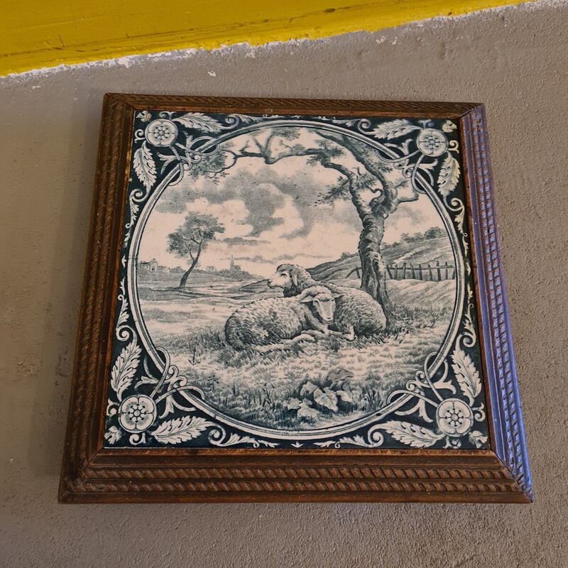 Vintage porcelain coaster, France 1900