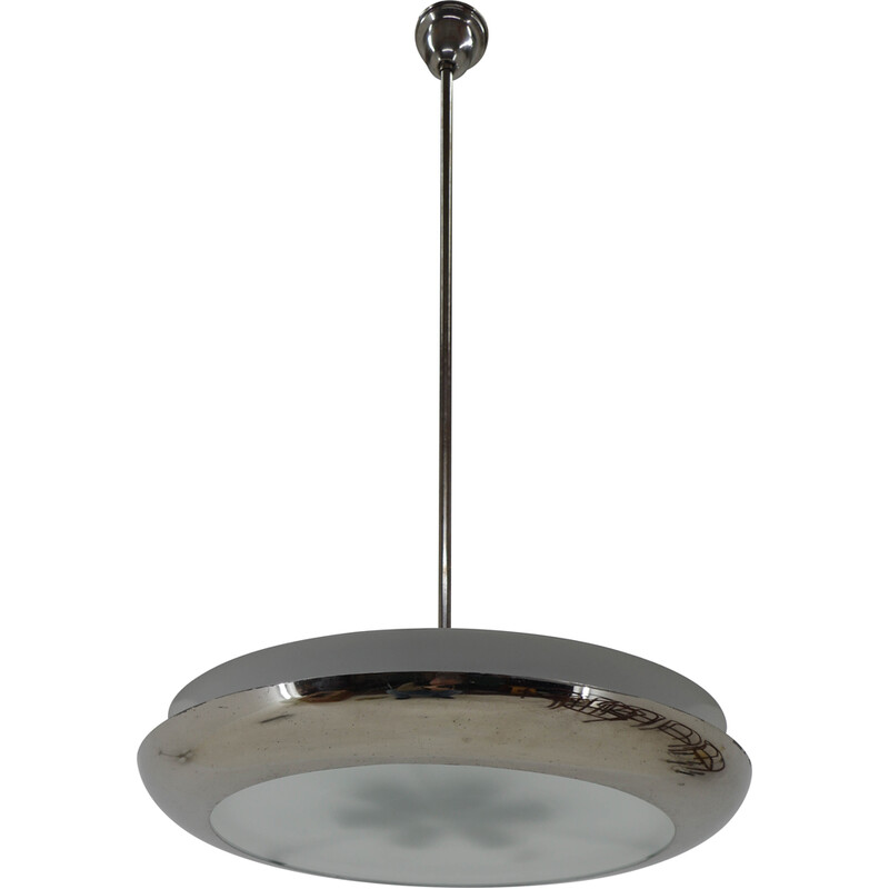 Lustre vintage Bauhaus en nickel ufo, 1930