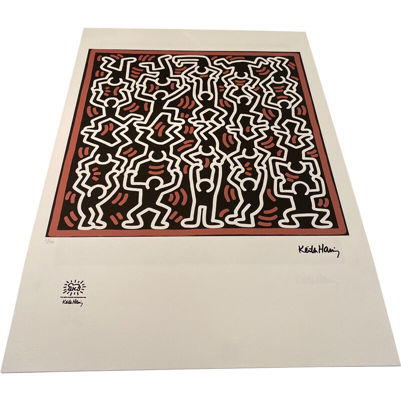 Vintage screenprint by Keith Haring, 1990
