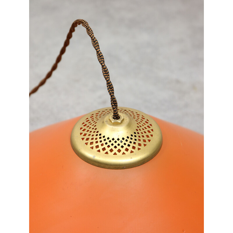 Vintage brass and glass pendant lamp, Italy