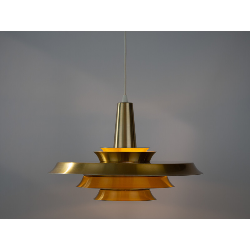 Vintage aluminum pendant lamp, Denmark 1980