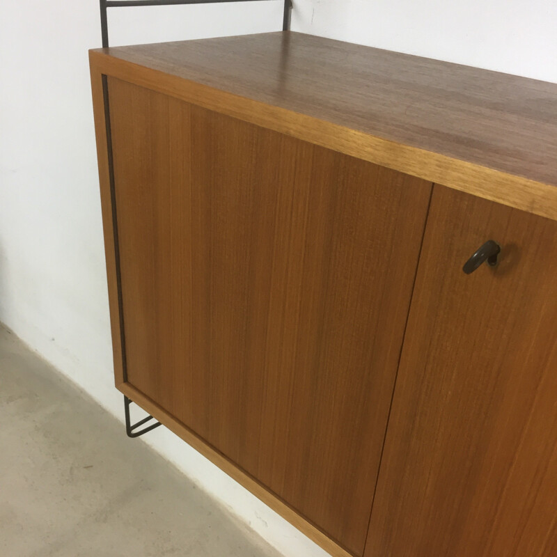 Swedish walnut wall unit by Nisse Strinning for String - 1960s