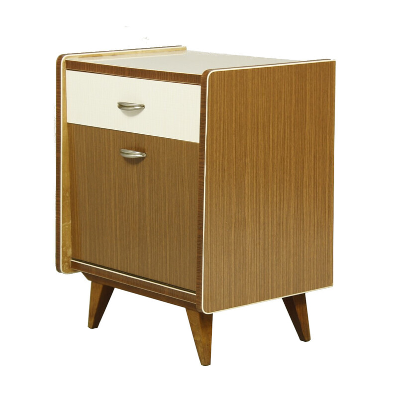 Vintage wood and formica nightstand, Germany 1960