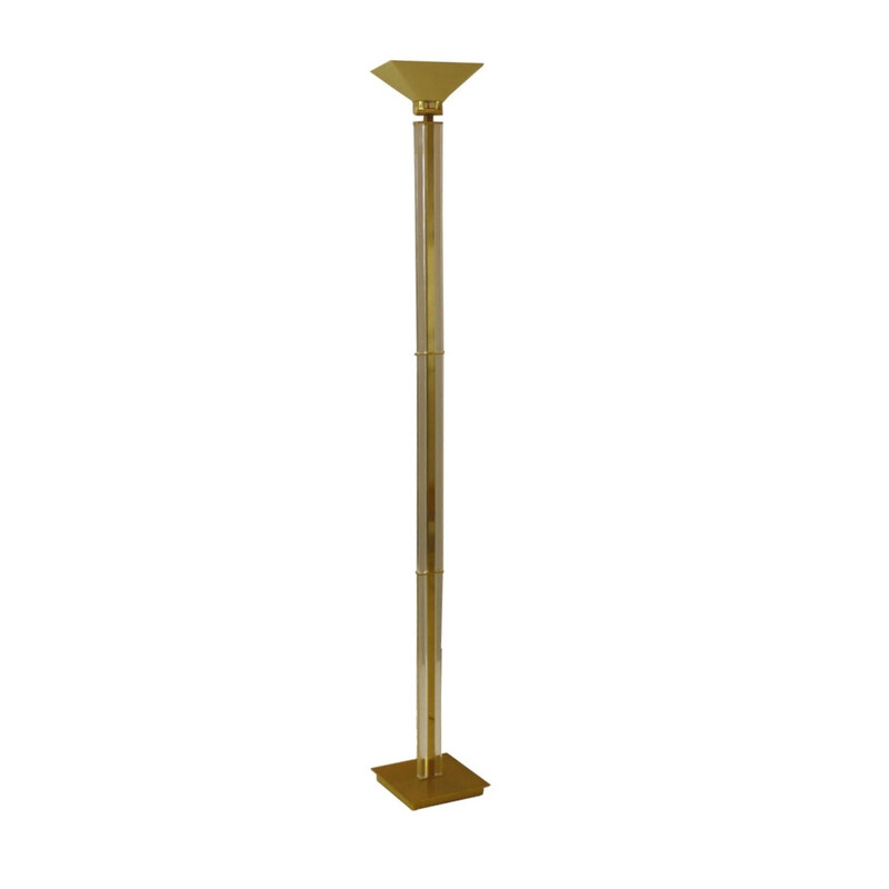 Vintage brass floor lamp for Baulmann, 1980