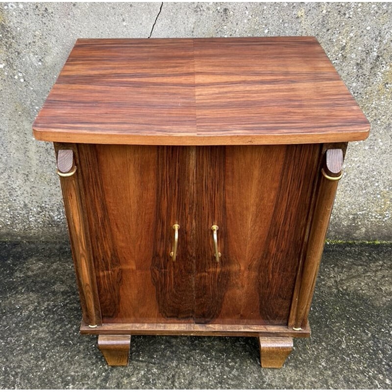 Vintage Art Deco bar cabinet in rosewood and gilded brass, 1930