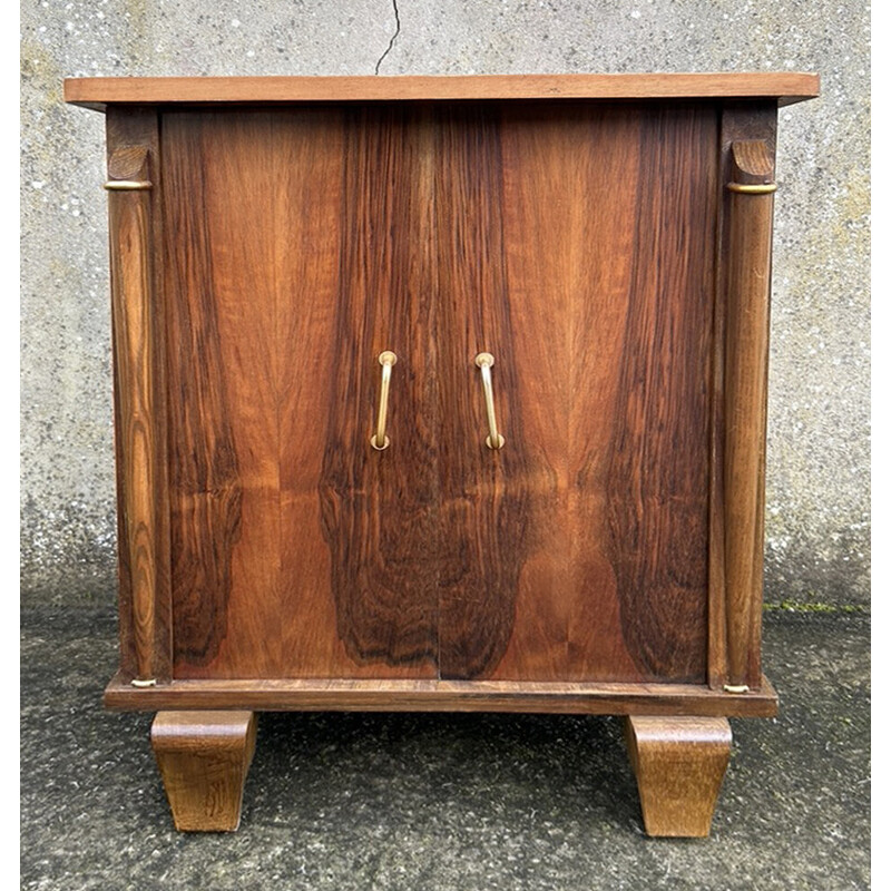Vintage Art Deco bar cabinet in rosewood and gilded brass, 1930