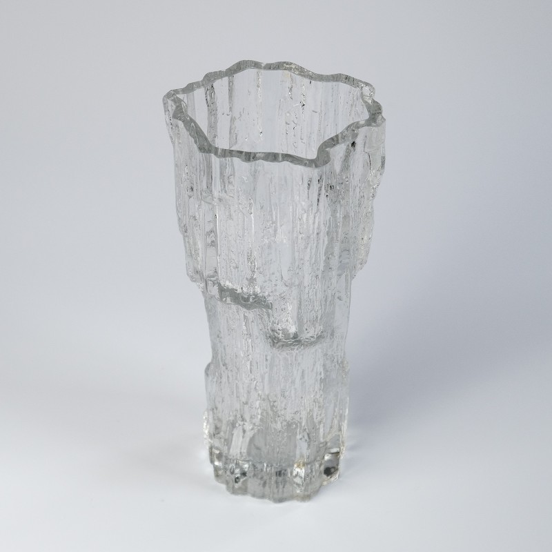 Vase vintage "Avena" en verre par Tapio Wirkkala pour Iittala, Finlande 1970