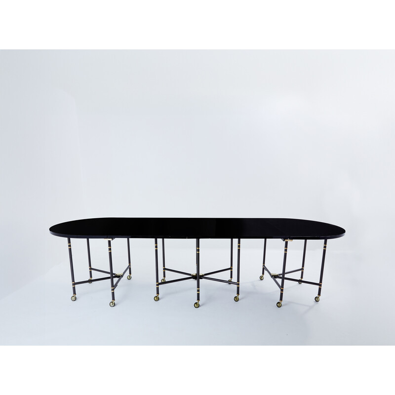 Vintage Royal extendable dining table in solid oak by Pierre Delbée for Maison Jansen, 1960