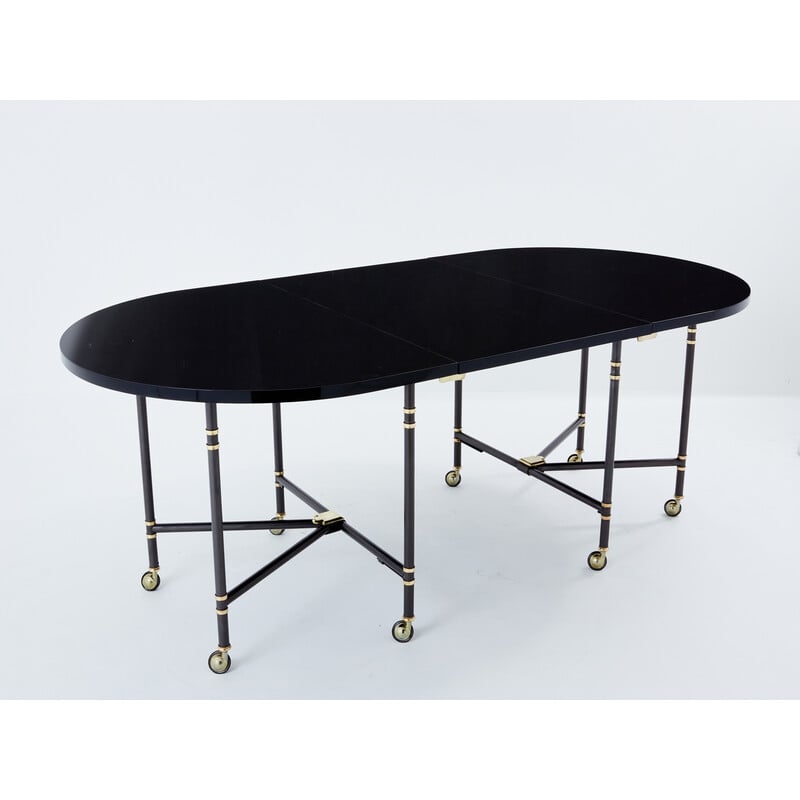 Table à repas vintage Royal extensible en chêne massif par Pierre Delbée pour Maison Jansen, 1960